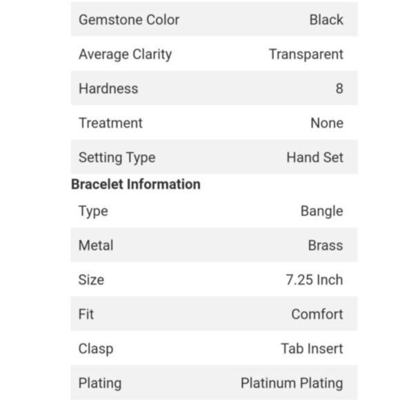 Thai Black Spinel ✦ Mystic Bangle Bracelet ✦ Platinum Bond 8" 18.65ctw NWT - Picture 8 of 8